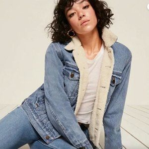 Reformation Shearling Jean Jacket - Size M